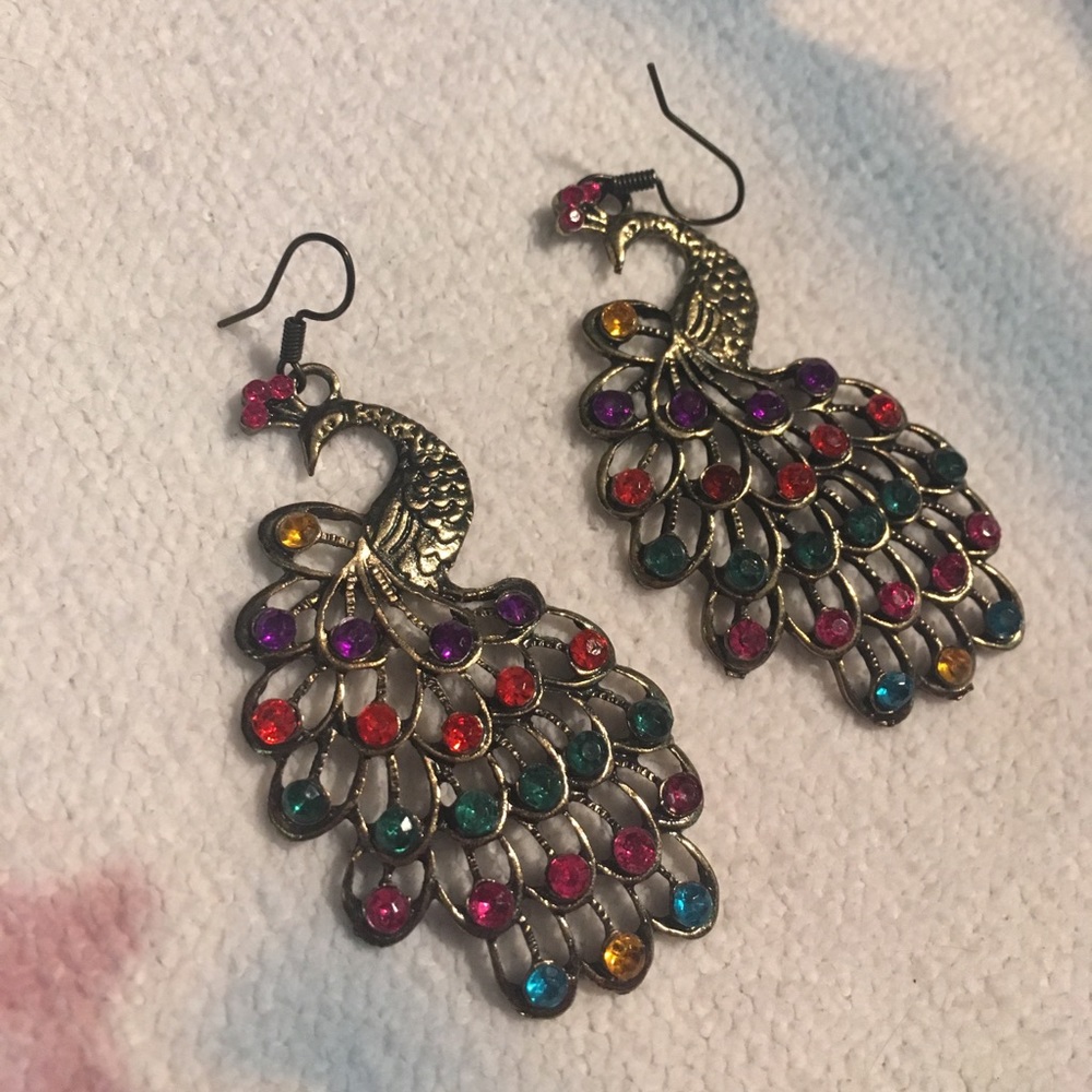 🔴3 for $10 Peacock earrings